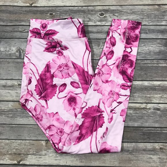 LuLaRoe Pants - LuLaRoe Jordan Workout Pants Pink Floral